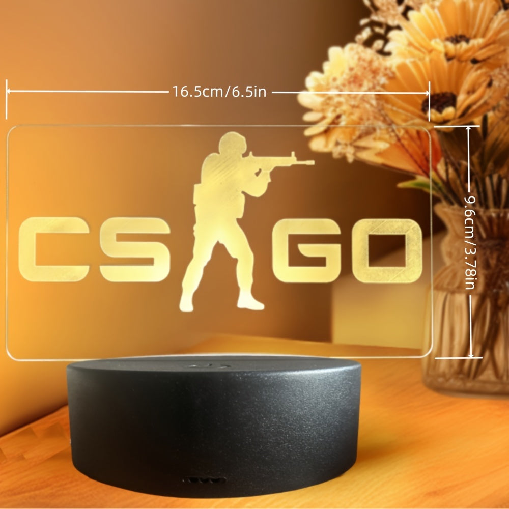 LumiAnime - 3D Akryl Gaming LED Bordslampa, Touch Kontrollerad, USB-Driven