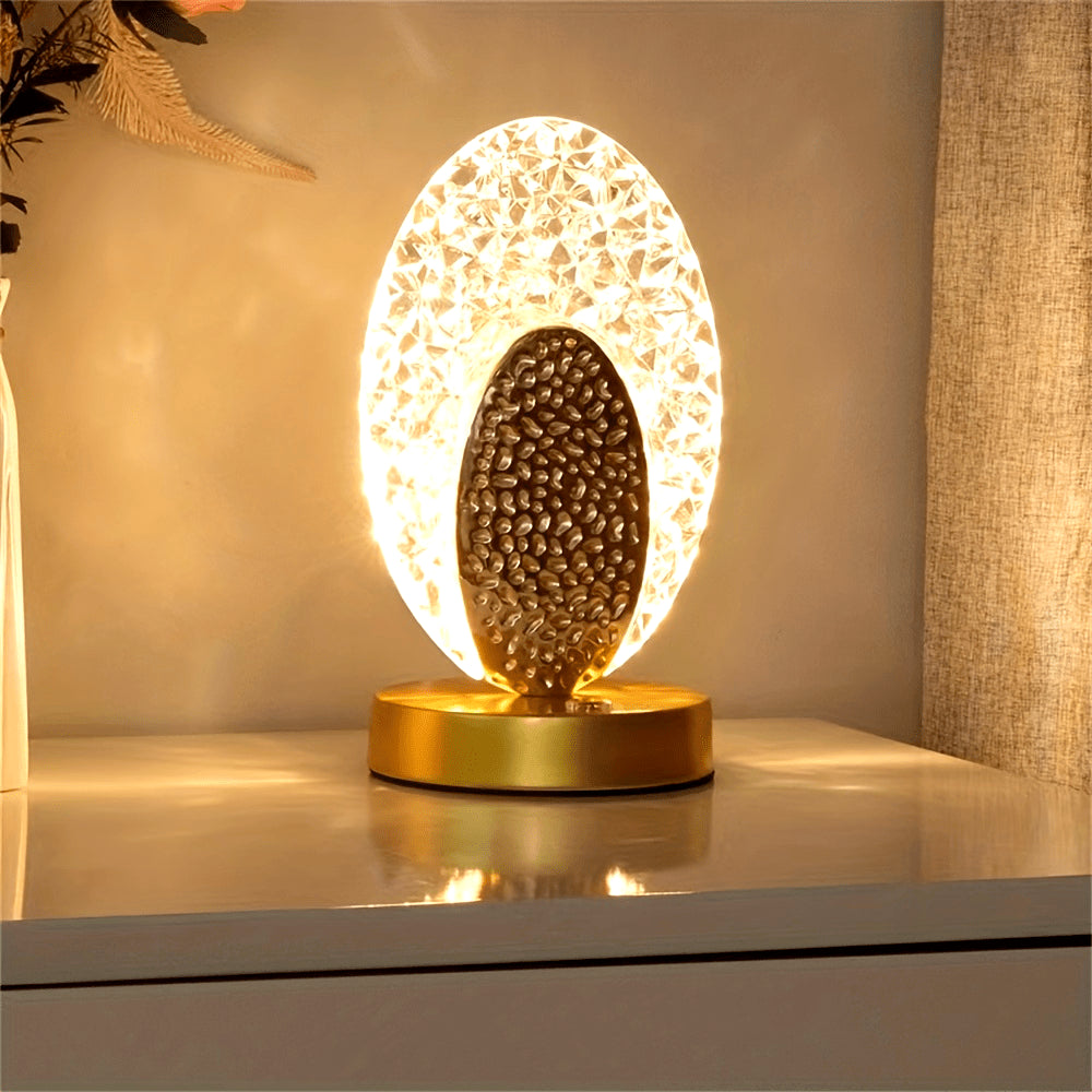 FeatherLamp - USB Touch Bordslampa med Påfågelfjäderdesign, Oändligt Dimbar LED Ljus