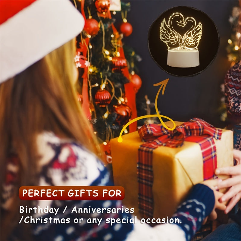 ZwaanLicht - USB-driven 3D LED Bordslampa med Akrylram