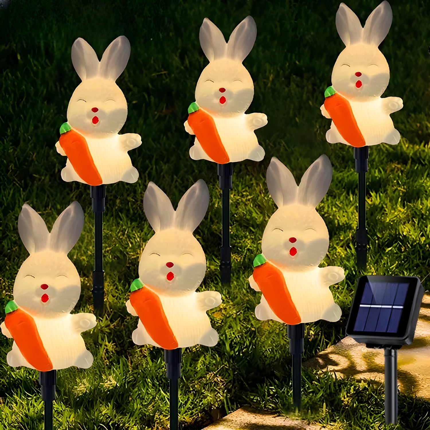 HoppyShine Light – 6-pack Solarbetrivna Påskhar-lampor