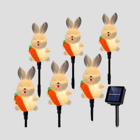 HoppyShine Light – 6-pack Solarbetrivna Påskhar-lampor