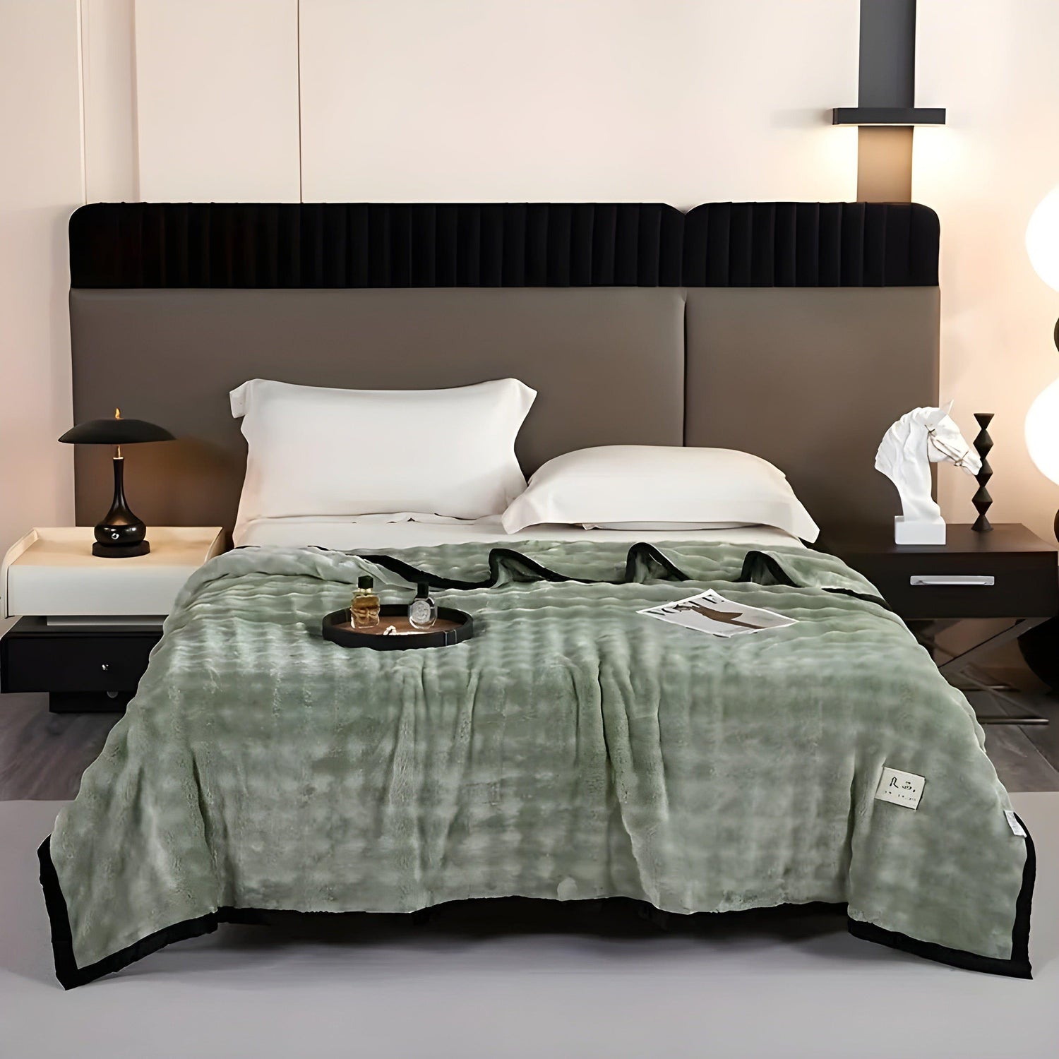 SoftSerenity Sängkläder Set - Lyxig Kaninfäll Plyschfilt