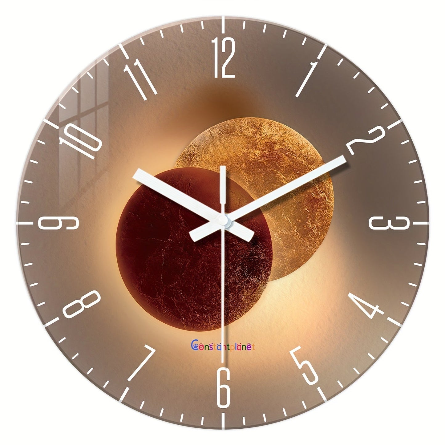 CosmicLight - Tyst Rund Väckarklocka med Planetdesign