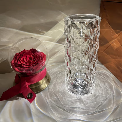 LumiKristal - Kristall Diamant Bordsbelysning med 3 Färger LED-belysning