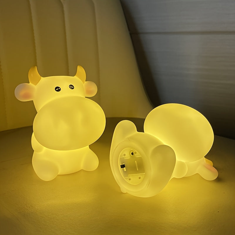 CowGlow - Söt Ko Nattlampa med Batteri för Barnrum Dekoration