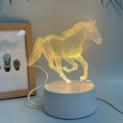 DierenLicht - Geometrisk Häst Nattlampa, USB-driven LED Bordslampa