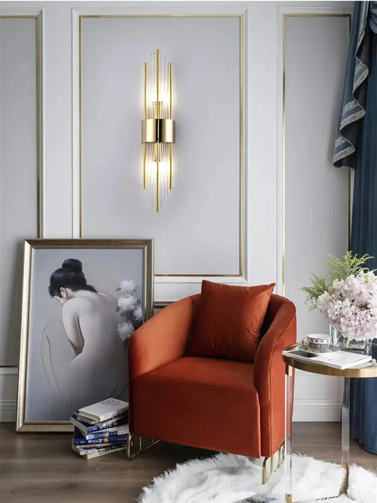 Éclat Doré - Modern Väggapplikation i Glas och Guld