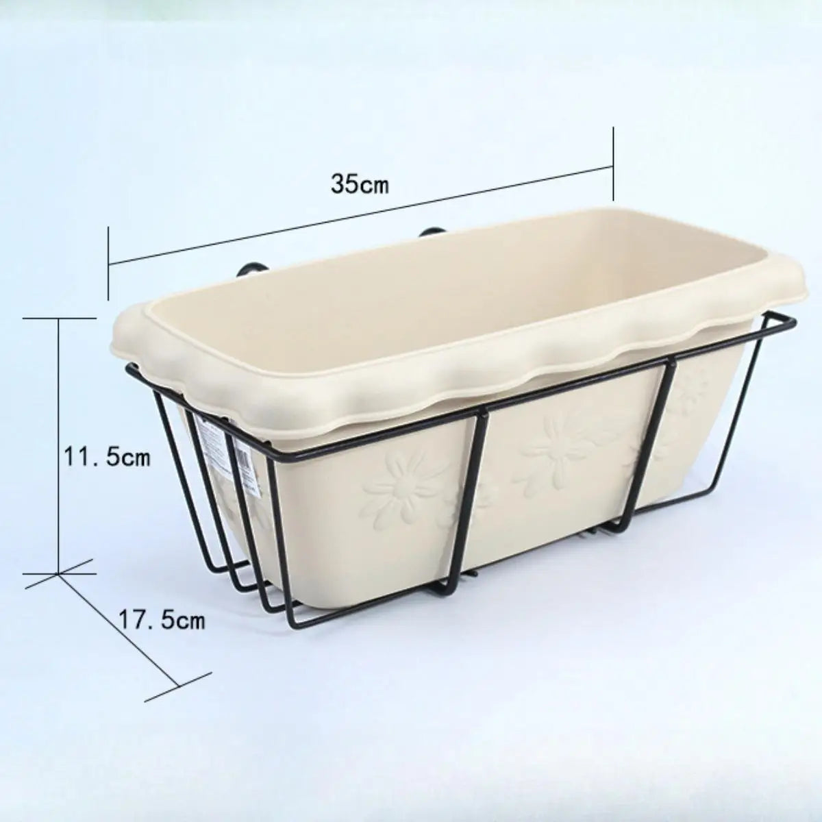 Carvallo planter box | For balcony railing | With drainage tray & suspension | Robust & weatherproof