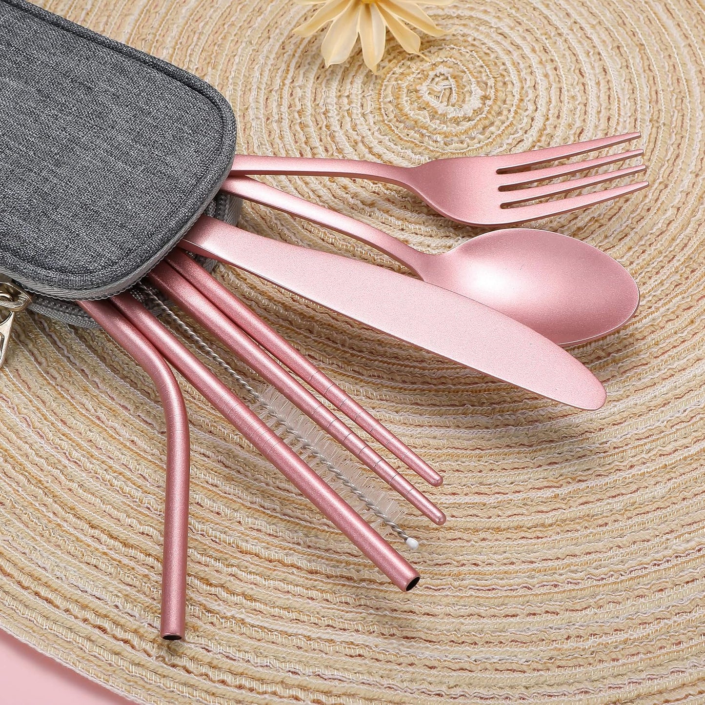 Carvallo GoCutlery | 4-delad för vägande | Rostfritt stål & BPA-fri | Med transportetui