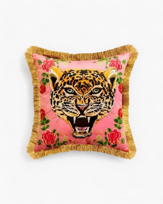 Carvallo – Lyxig Sammetkudde med Kunglig Panthertryck för Stilig Inredning