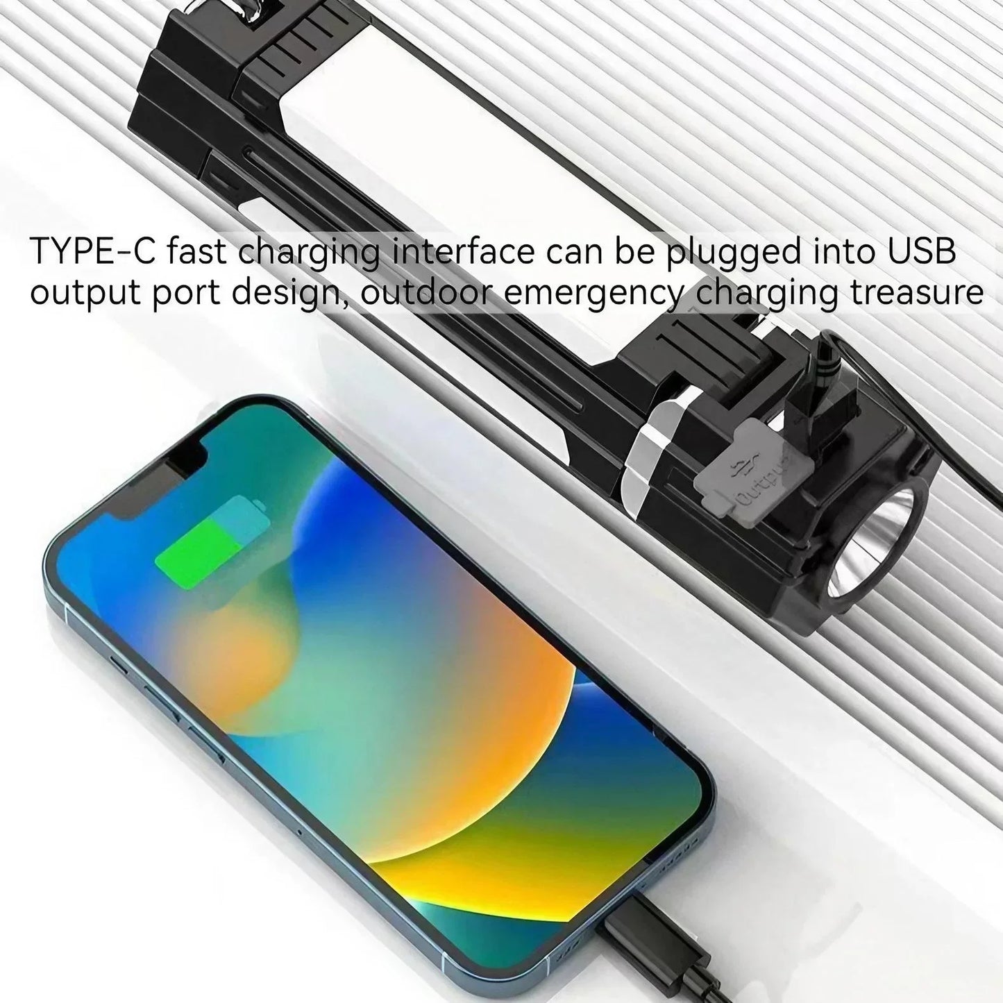 Carvallo XyloBeam | Extra lång batteritid | SOS-funktion & Powerbank | Vitt LED-ljus