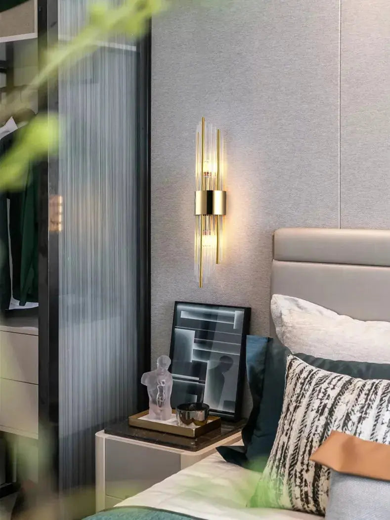 Éclat Doré - Modern Väggapplikation i Glas och Guld