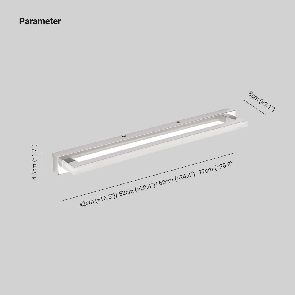 Leigh Rektangulär Spegelfront LED Vägglampa - Sovrum Metall/Akryl