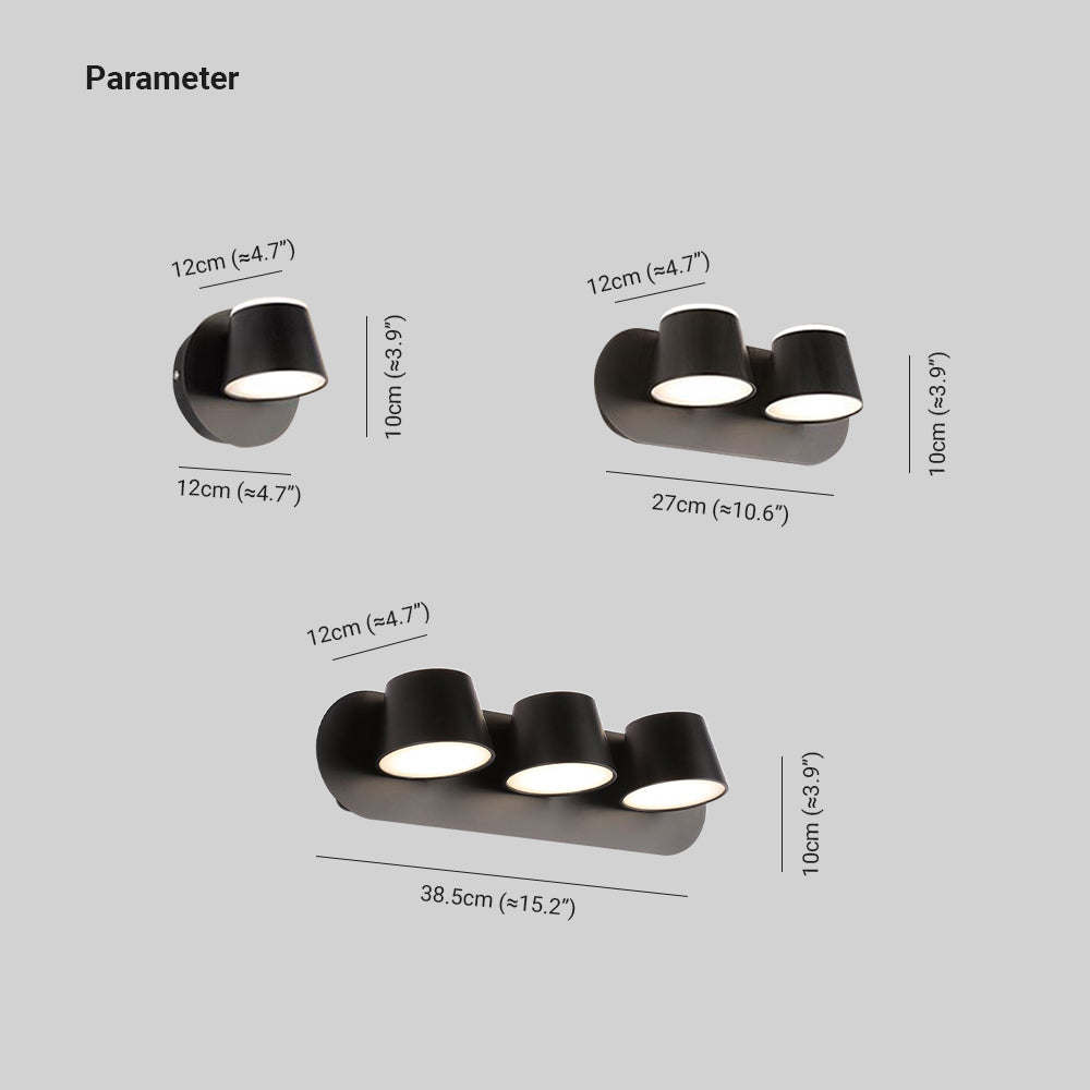 Cooley Moderne LED Vägglampa Svart Bad/Sovrum Metall Akryl 1/2/3-Ljus