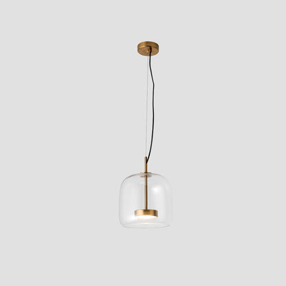 Amber Glass Pendant Light | Vintage Style | Warm LED Glow | Justerbar Höjd