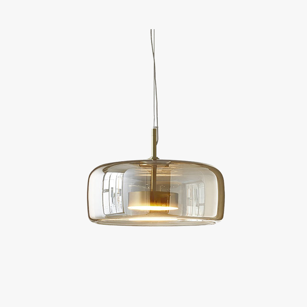 AmberGlow - Retro LED-hänglampa i guldmetall och glas