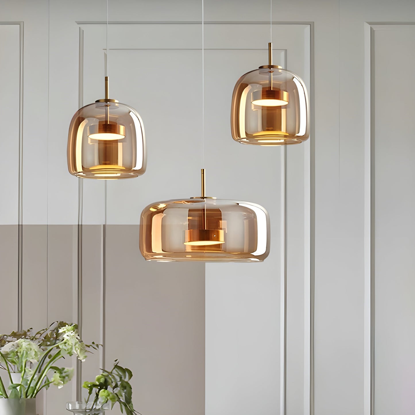 LED-hänglampa i glas - retrodesign med varmt ljus för matsal och kök
