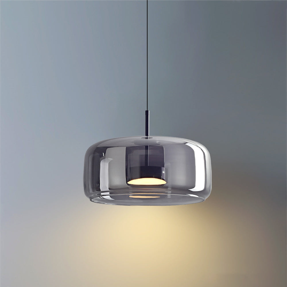 Amber Glass Pendant Light | Vintage Style | Warm LED Glow | Justerbar Höjd
