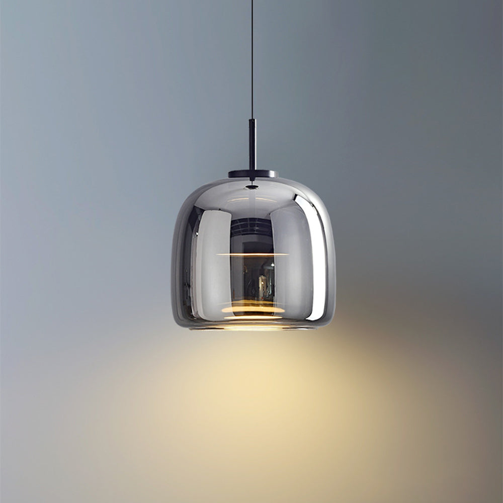 Amber Glass Pendant Light | Vintage Style | Warm LED Glow | Justerbar Höjd