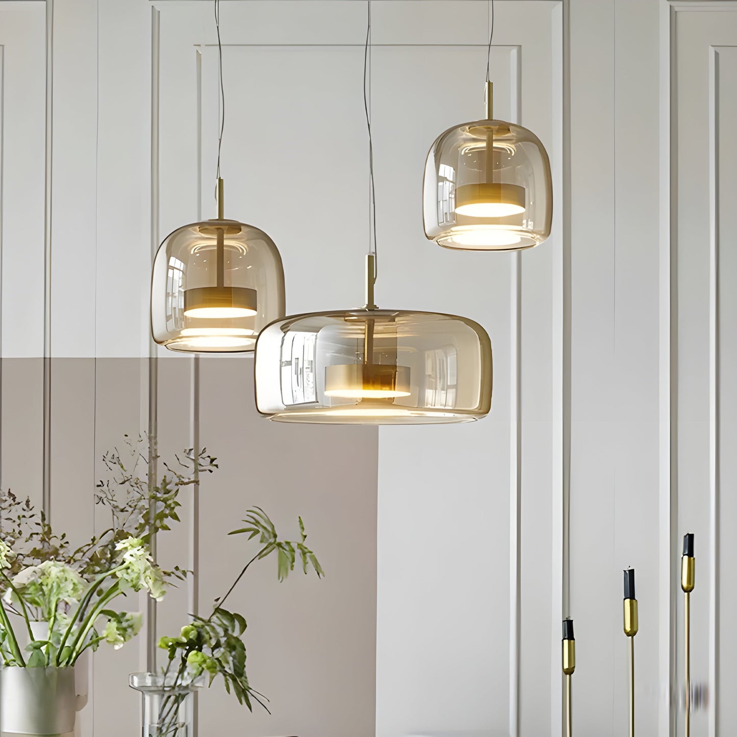 LED-hänglampa i glas - retrodesign med varmt ljus för matsal och kök