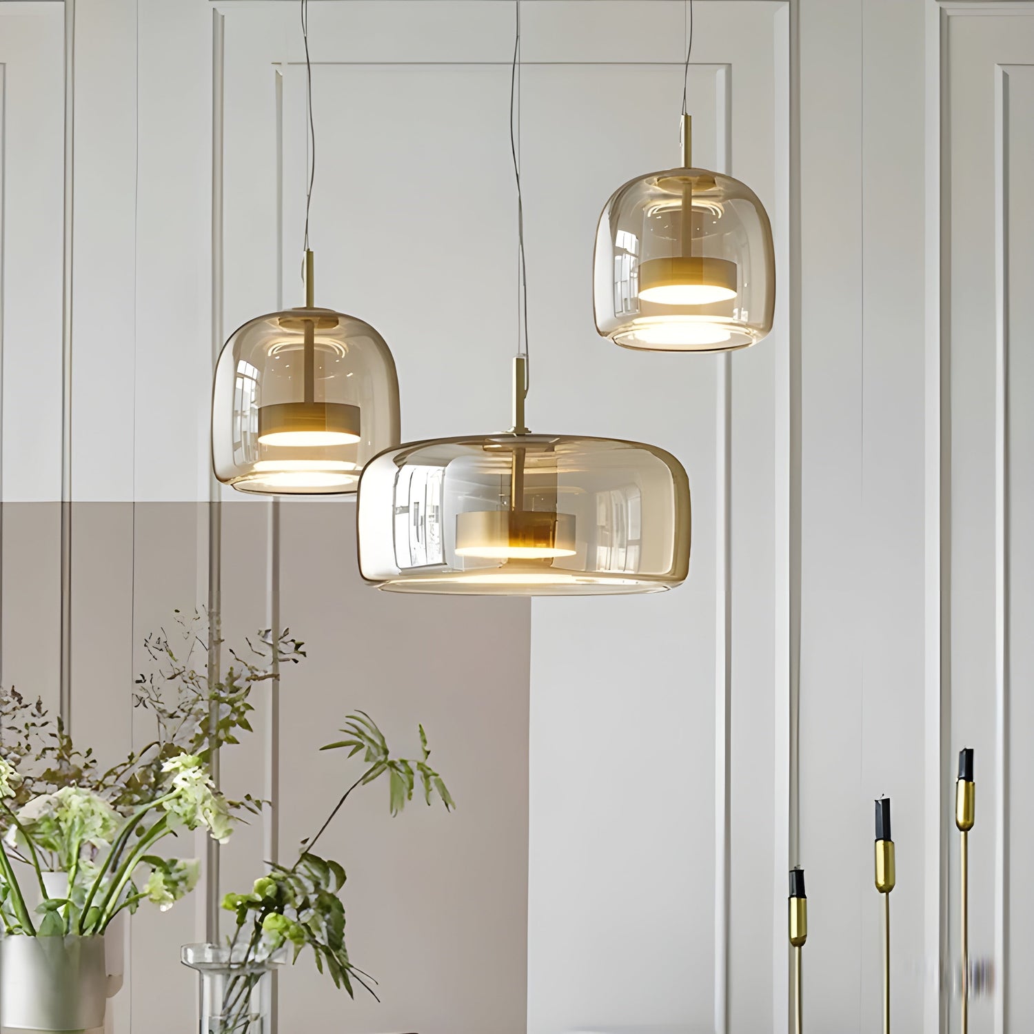 LED-hänglampa i glas - retrodesign med varmt ljus för matsal och kök