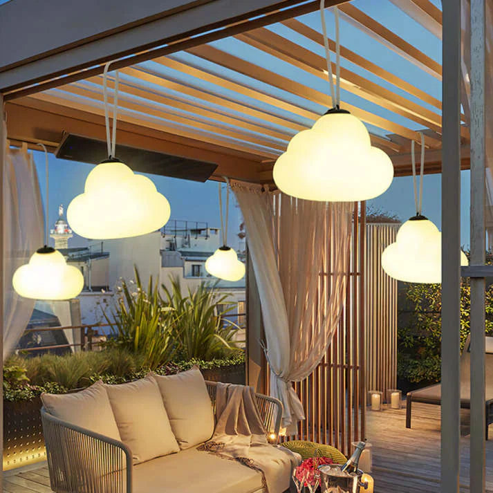 NimbusGlow – Moln-inspired outdoor pendant lamp for dreamy evenings