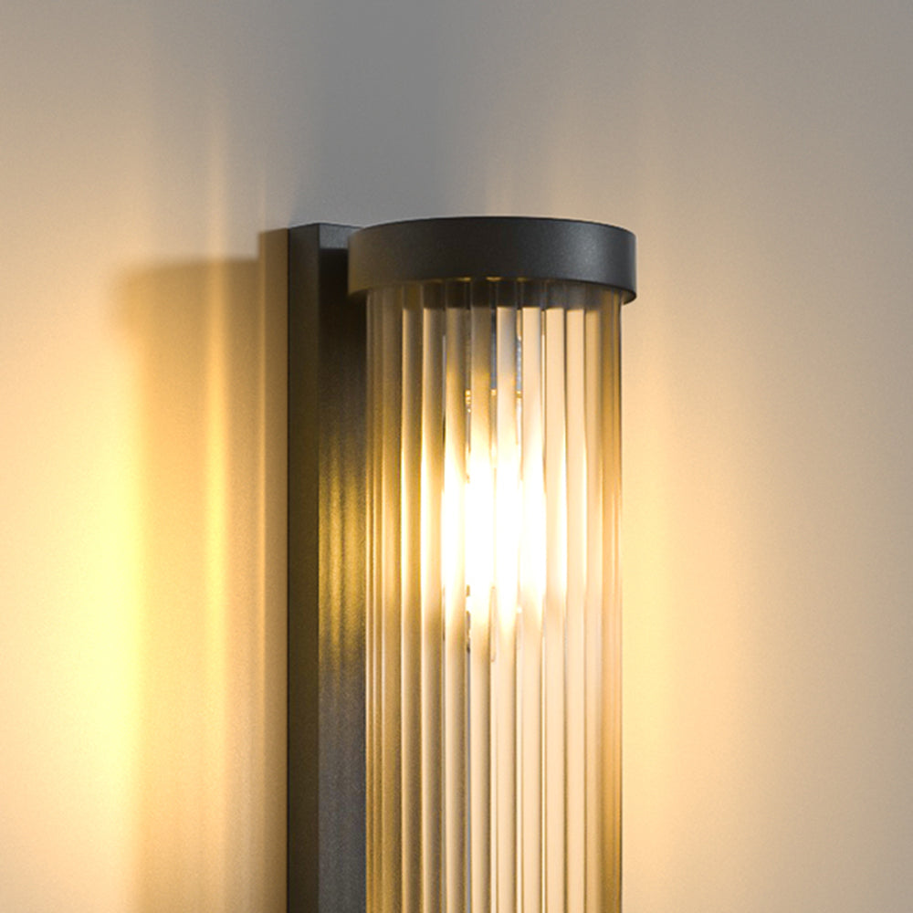 Cylindrisk Metal och Glas Solenergidriven Vägglampa
