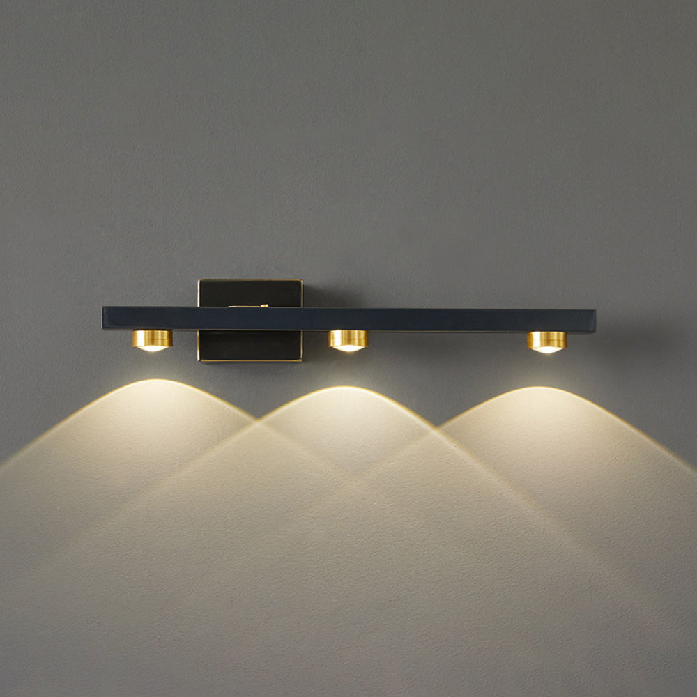 Freja - Modern LED Vägglampa, Svart/Guld, Badrum, Metall
