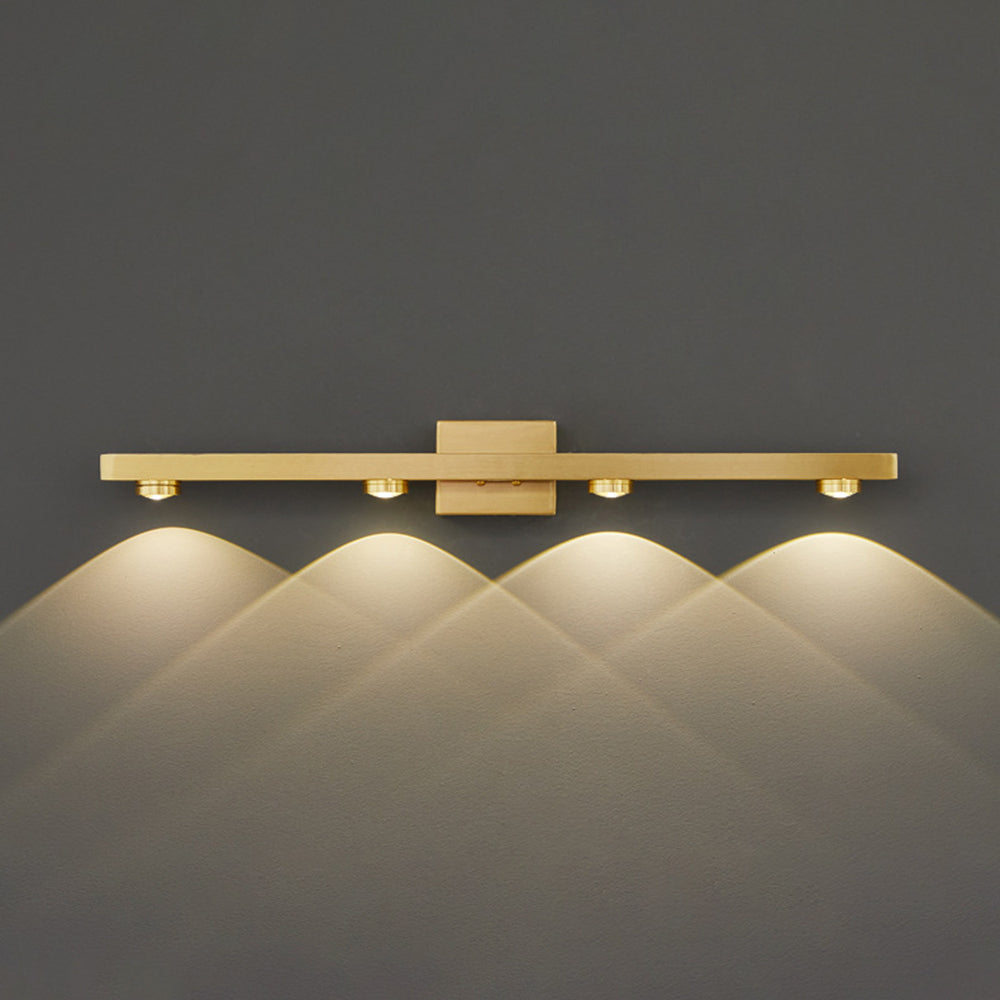 Freja - Modern LED Vägglampa, Svart/Guld, Badrum, Metall
