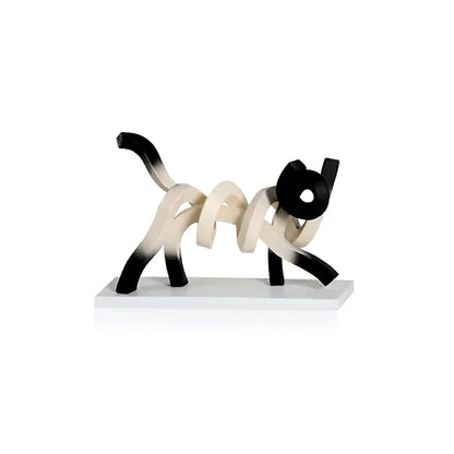Abstract Minimalist Vridna Siamesisk Katt Skulptur för Heminredning
