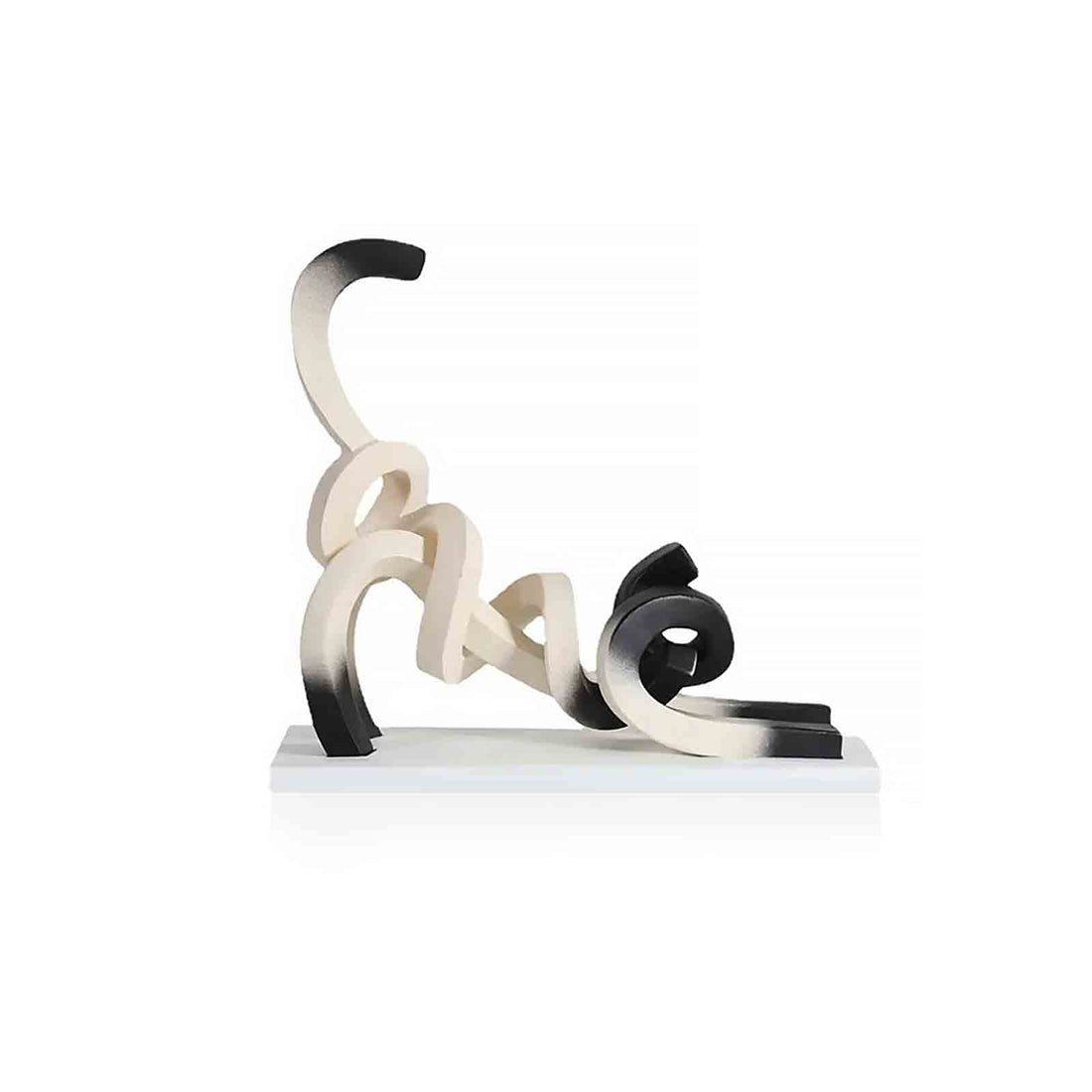 Abstract Minimalist Vridna Siamesisk Katt Skulptur för Heminredning