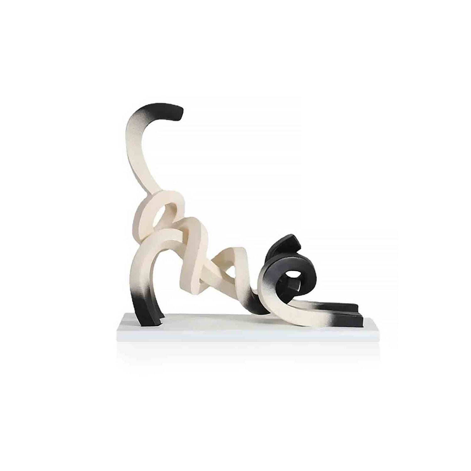 Abstract Minimalist Vridna Siamesisk Katt Skulptur för Heminredning