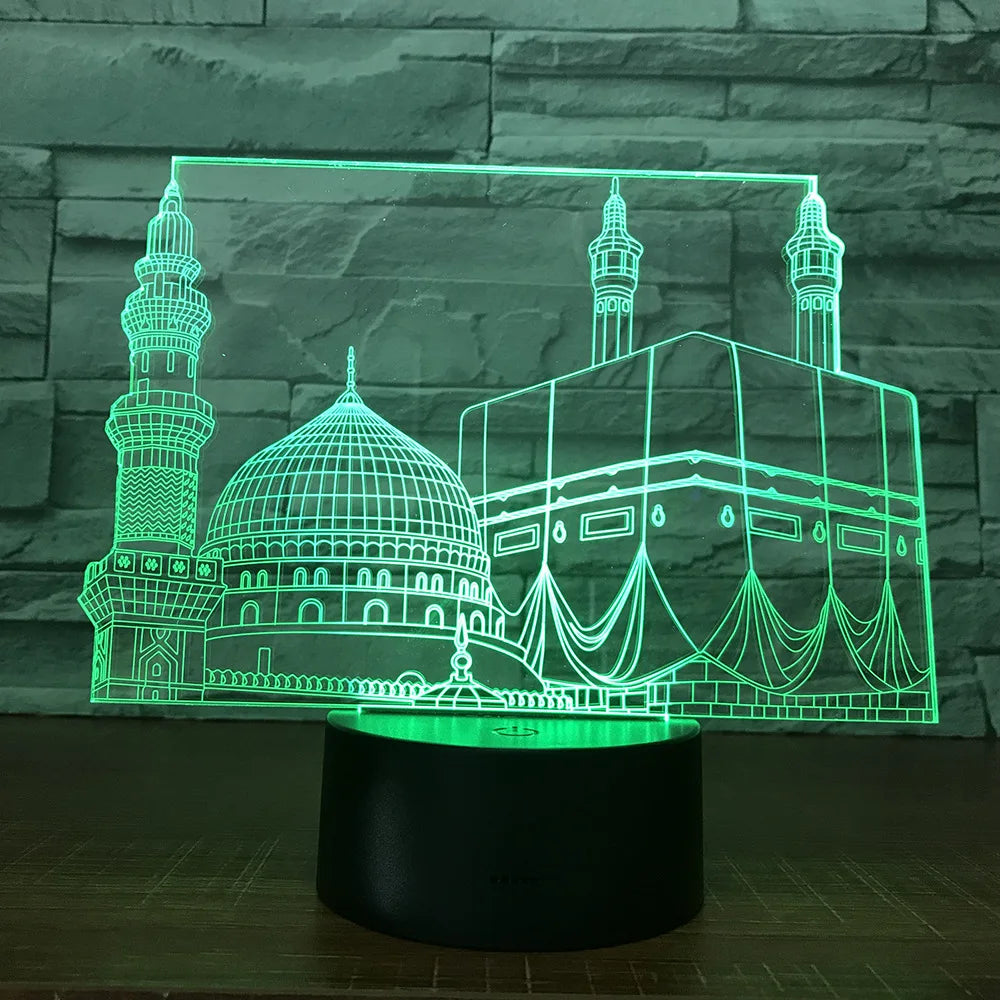 SpiritGlow - LED Bordslampa i Moskédesign, 3D Belysning för Spirituell Atmosfär