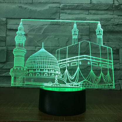 SpiritGlow - LED Bordslampa i Moskédesign, 3D Belysning för Spirituell Atmosfär