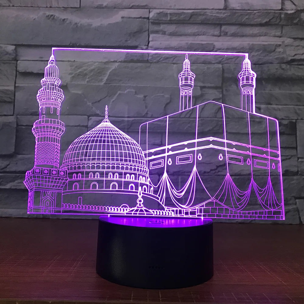 SpiritGlow - LED Bordslampa i Moskédesign, 3D Belysning för Spirituell Atmosfär