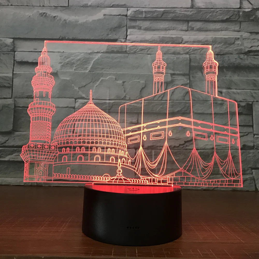 SpiritGlow - LED Bordslampa i Moskédesign, 3D Belysning för Spirituell Atmosfär