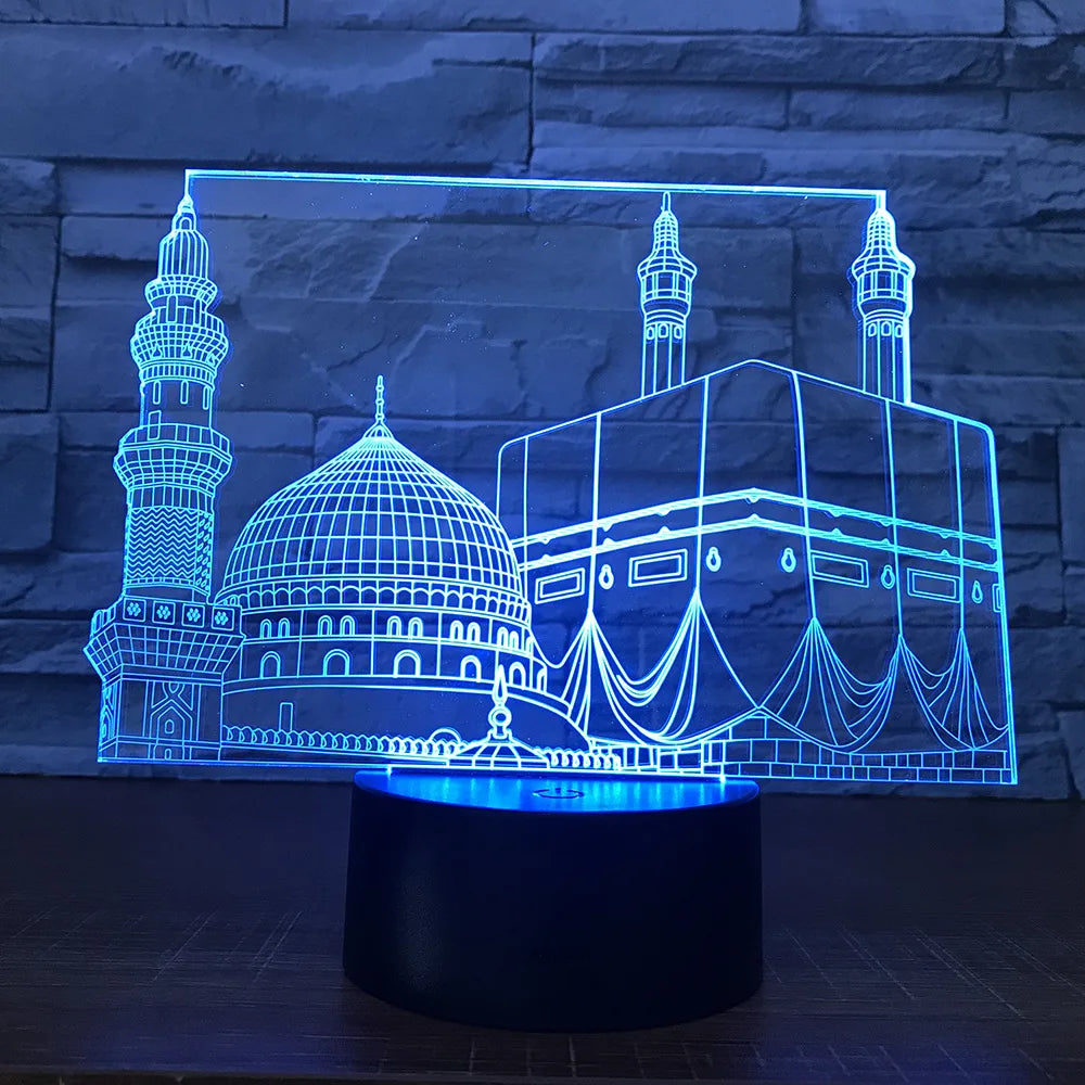 SpiritGlow - LED Bordslampa i Moskédesign, 3D Belysning för Spirituell Atmosfär