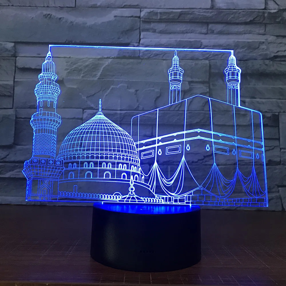 SpiritGlow - LED Bordslampa i Moskédesign, 3D Belysning för Spirituell Atmosfär