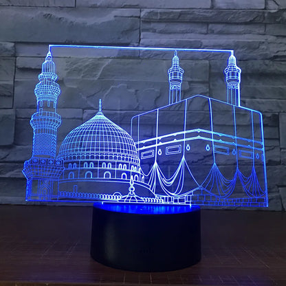 SpiritGlow - LED Bordslampa i Moskédesign, 3D Belysning för Spirituell Atmosfär