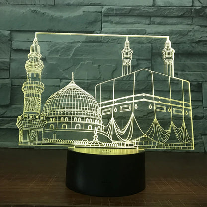 SpiritGlow - LED Bordslampa i Moskédesign, 3D Belysning för Spirituell Atmosfär