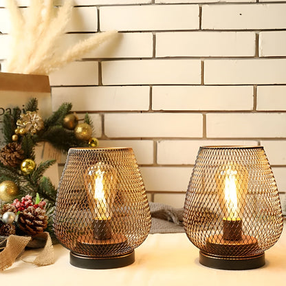 CageLuxe Lampa - Trådlös metallbur LED bordsbelysning