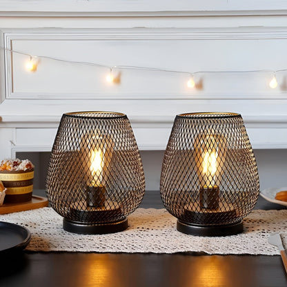 CageLuxe Lampa - Trådlös metallbur LED bordsbelysning