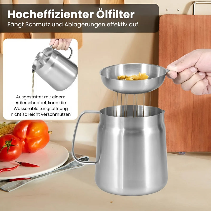 Carvallo - Kök oljebehållare i rostfritt stål med sil