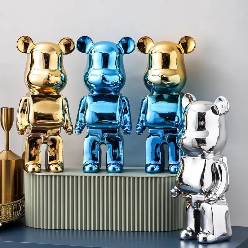 Aesthetic Bear Figur Figur Keramik Staty för Lyxigt Vardagsrumsdekoration