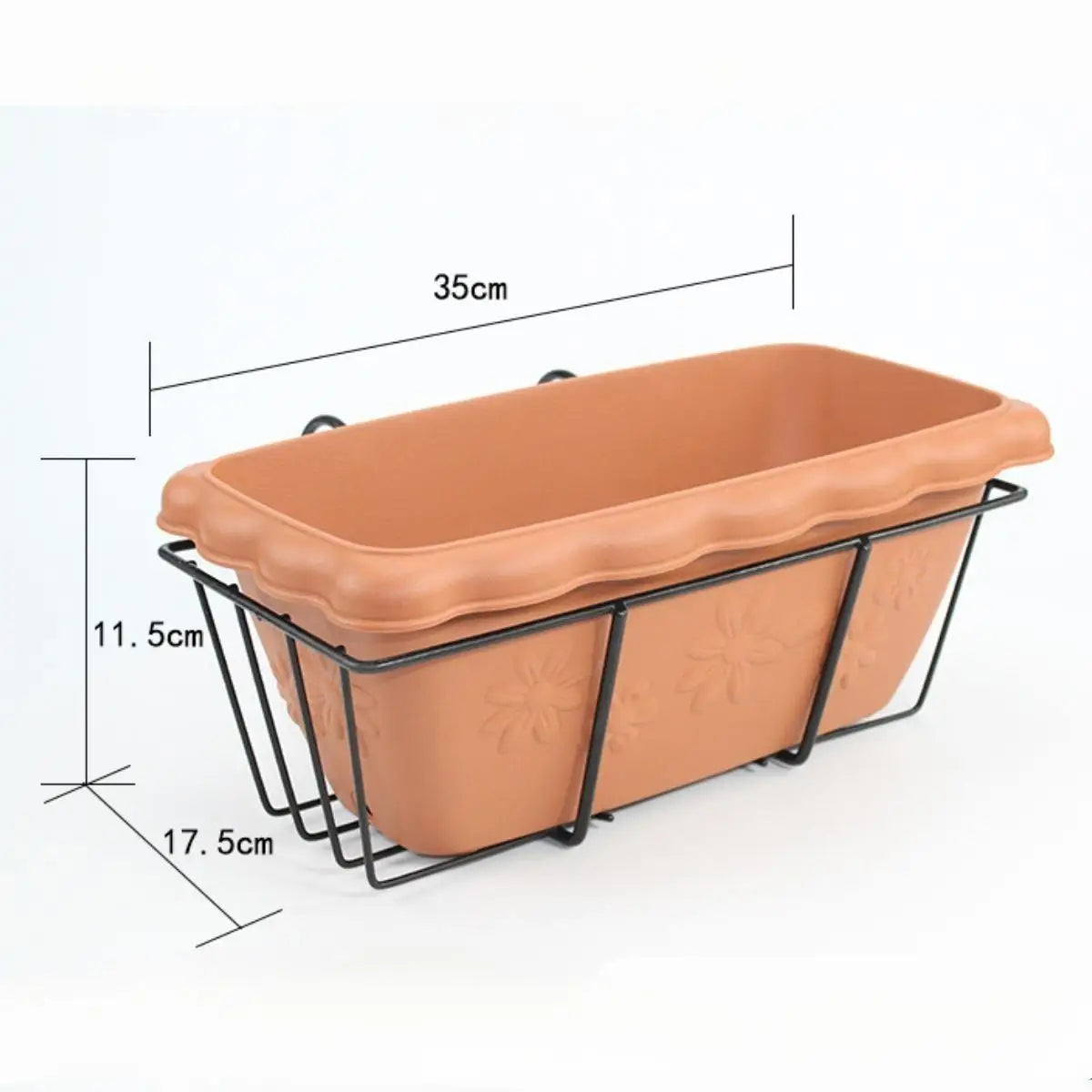 Carvallo planter box | For balcony railing | With drainage tray & suspension | Robust & weatherproof