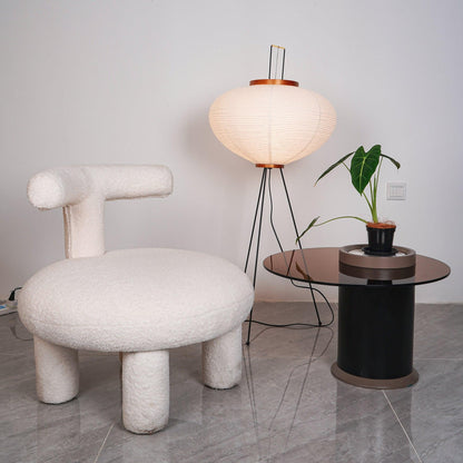 Lunora Haze | Skulptural golvlampa i rispapper i Japandi-stil
