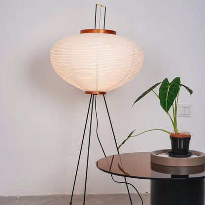 Lunora Haze | Skulptural golvlampa i rispapper i Japandi-stil