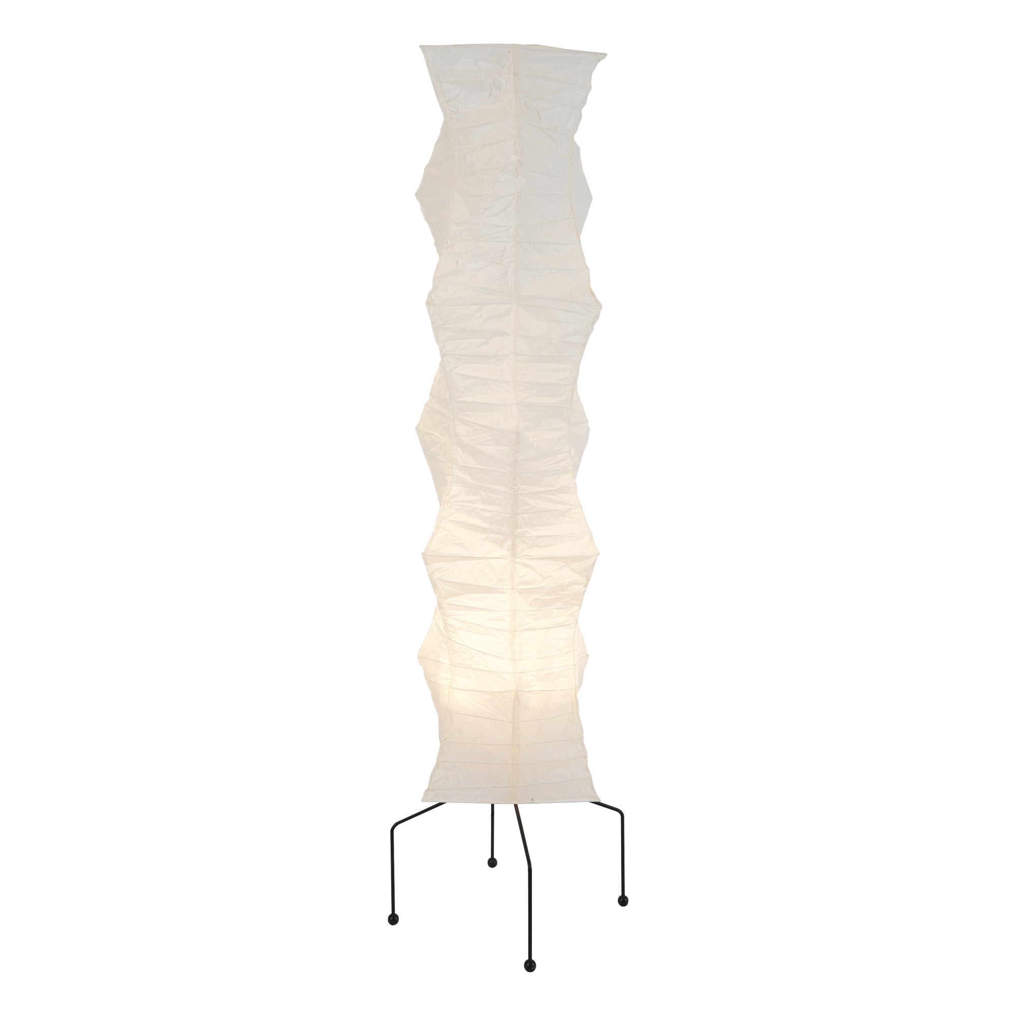 Lunora Haze | Skulptural golvlampa i rispapper i Japandi-stil