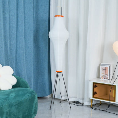 Lunora Haze | Skulptural golvlampa i rispapper i Japandi-stil