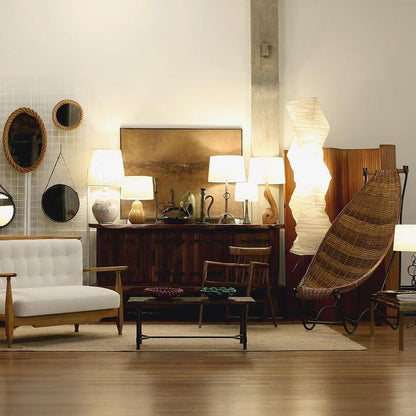 Lunora Haze | Skulptural golvlampa i rispapper i Japandi-stil